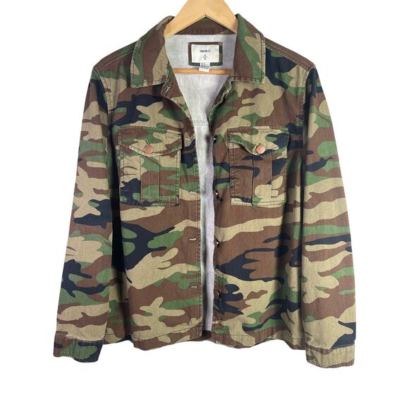 HOT Upcycled Jacket Poison Rock & Roll Camouflage Green Small - Picture 4 of 5